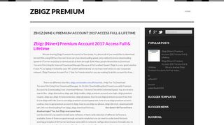Zbigz (Nine+) Premium Account 2017 Access Full & Lifetime ~ Zbigz ...
