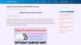 Zbigz Premium Account 2018 Without Survey - SuryaTricks