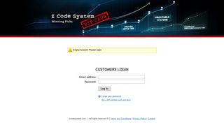 Login page « zcodesystem.com Customer System - ZCode™ System