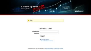 Login page « zcodesystem.com Customer System - ZCode™ System