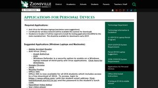 Applications for Personal Devices - Zionsville Community Schools