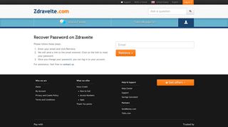 Recover Password on Zdraveite - Zdraveite.com