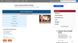 Zeal Credit Union - Livonia, MI - Credit Unions Online