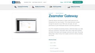 Zeamster | Payment Gateway | National Bankcard