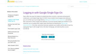 Logging in with Google Single Sign-On – Zearn Support