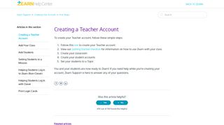 Creating a Teacher Account – Zearn Support