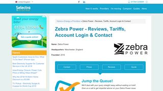 Zebra Power - Reviews, Tariffs, Account Login & Contact | Selectra