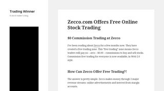 Zecco.com Offers Free Online Stock Trading | Trading Winner