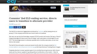 Cummins' Zed ELD to cease service on January 31