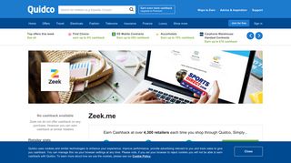Zeek.me Cashback, Voucher Codes & Discount Codes | Quidco