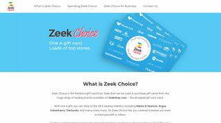 Zeek Choice – One e-gift card. Loads of top stores.