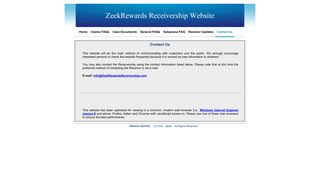 Contact Us - ZeekRewards Receivership Website