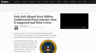 Feds Halt Alleged $600 Million ZeekRewards Ponzi Scheme: How It ...