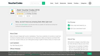 Zeek Promo Code - February 2019 - Tested & Working - Voucher Codes