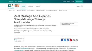 Zeel Massage App Expands Sleep Massage Therapy Nationwide