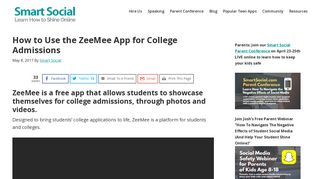 How to Use the ZeeMee App for College Admissions - SmartSocial.com
