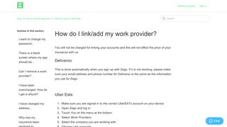 How do I link/add my work provider? – Zego