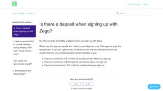 Is there a deposit when signing up with Zego? – Zego