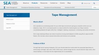 ZELA Tape Backup Solutions | Management Systems