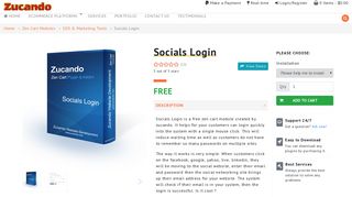 Socials Login / Free Zen Cart Plugin - Zucando