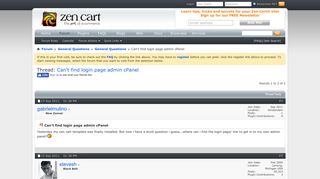 Can't find login page admin cPanel - Zen Cart