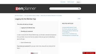 Logging into the Member App – Zen Planner Support