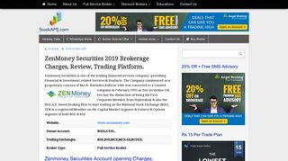Zen Money Securities Brokerage | Reviews | Trading platform