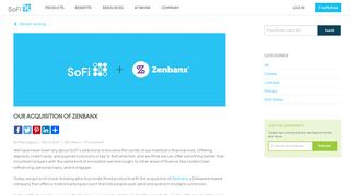 Our acquisition of Zenbanx | SoFi