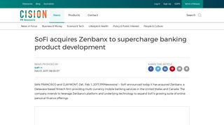 SoFi acquires Zenbanx to supercharge banking product development