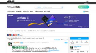 ASUS ZenCircle-How to use and how to post tutorial-Fan Chat - Mobile