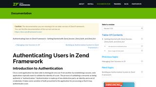 Authenticating Users in Zend Framework - Manual - Documentation ...