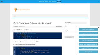 Zend Framework 2 : Login with Zend Auth | Programming Tips