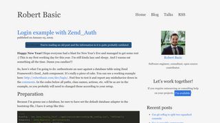 Login example with Zend_Auth ~ Robert Basic, software engineer ...