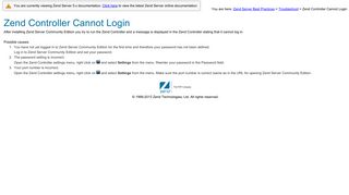Zend Controller Cannot Login - Zend Server 5.6