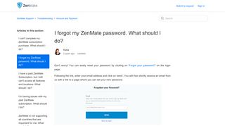 I forgot my ZenMate password. What should I do? – ZenMate Support