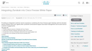 Integrating Zendesk into Cisco Finesse White Paper - Cisco