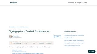 Signing up for a Zendesk Chat account – Zendesk Chat