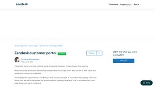 Zendesk customer portal – Zendesk Support