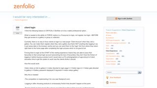 client login – Zenfolio Feature Suggestions