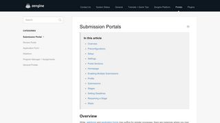 Submission Portals - Zengine