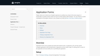 Application Forms - Zengine