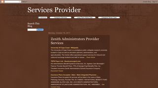 Services Provider: Zenith Administrators Provider Services