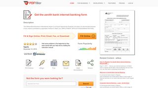 Zenith Bank Internet Banking - Fill Online, Printable, Fillable, Blank ...