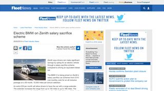 Electric BMW on Zenith salary sacrifice scheme | Fleet Industry News