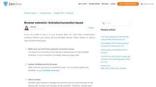 Browser extension: Activation/connection issues – ZenMate Support