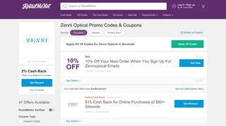 Off Zenni Optical Coupons, Discounts - February 2019 - RetailMeNot