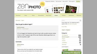 How to get to admin login? — Zenphoto forum