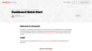 Dashboard Quick Start – Zenreach Help Center