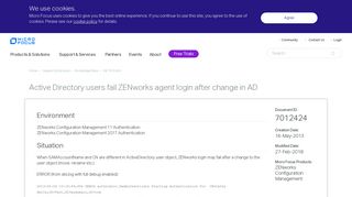 Support | Active Directory users fail ZENworks agent login after ... - NetIQ
