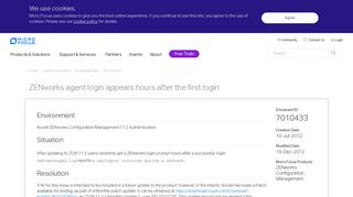 ZENworks agent login appears hours after the first login